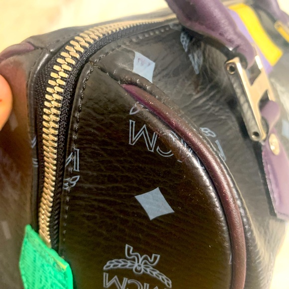 Authentic MCM purple and black satchel - Picture 7 of 14